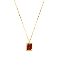 Rectangular Red Gem Necklace