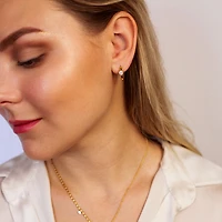 Round Gem Small Hoops