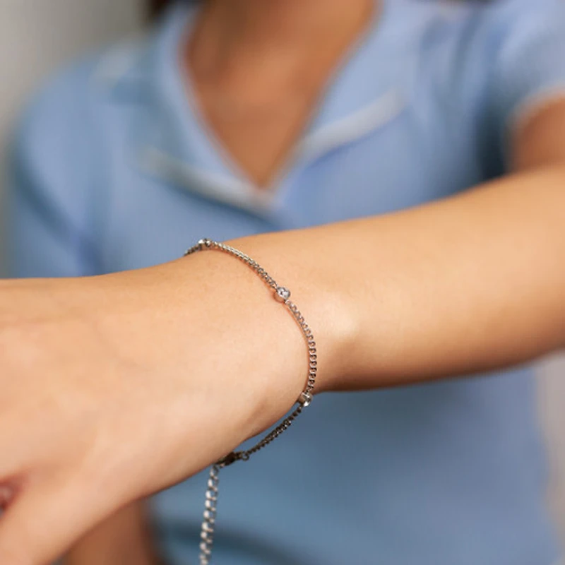 Steel Gem Chain Bracelet