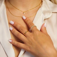 Bold Pave Ring with White Gems