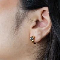Gray Pearl Hoops