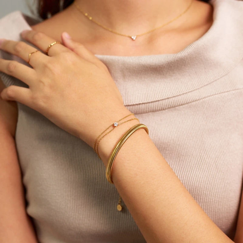 Gold Dual Layer Gem Bracelet