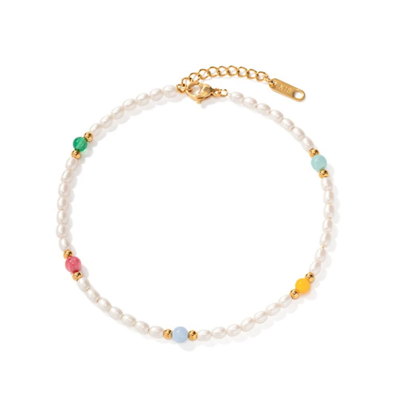 Pearl and Crystal Anklet