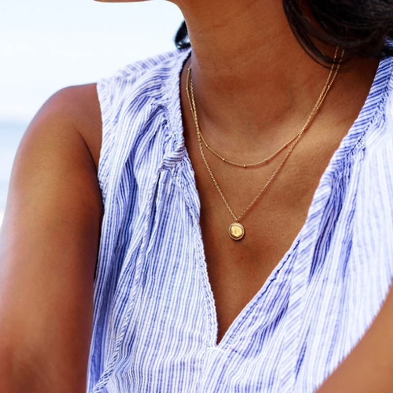 Gold Dual Layer Coin Necklace