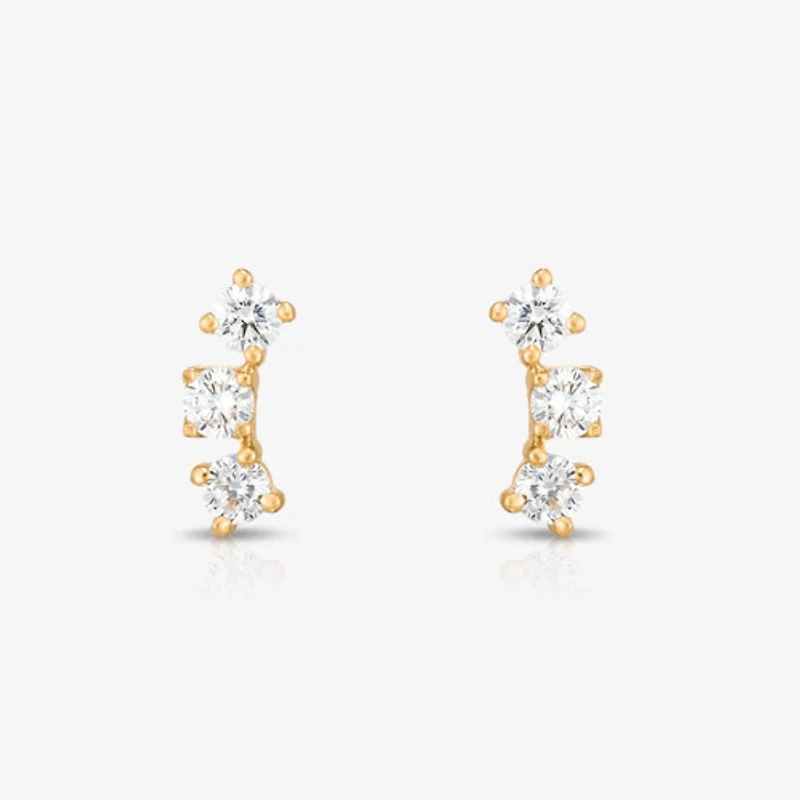 Curved Tri-Gem Studs