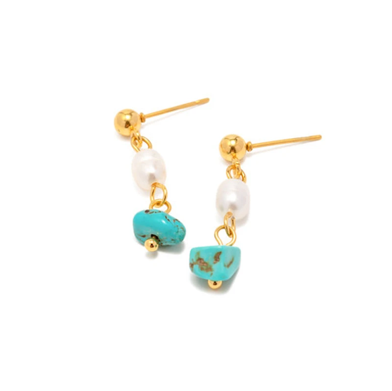 Turquoise Pearl Studs