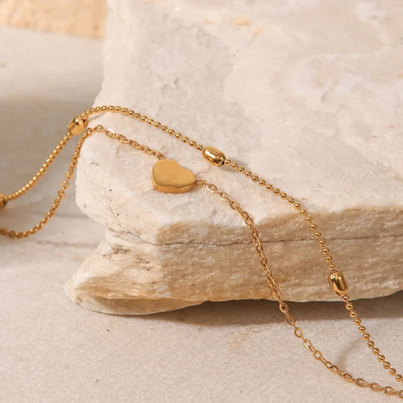 Layered Heart Anklet