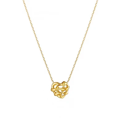 Gold Welded Heart Necklace