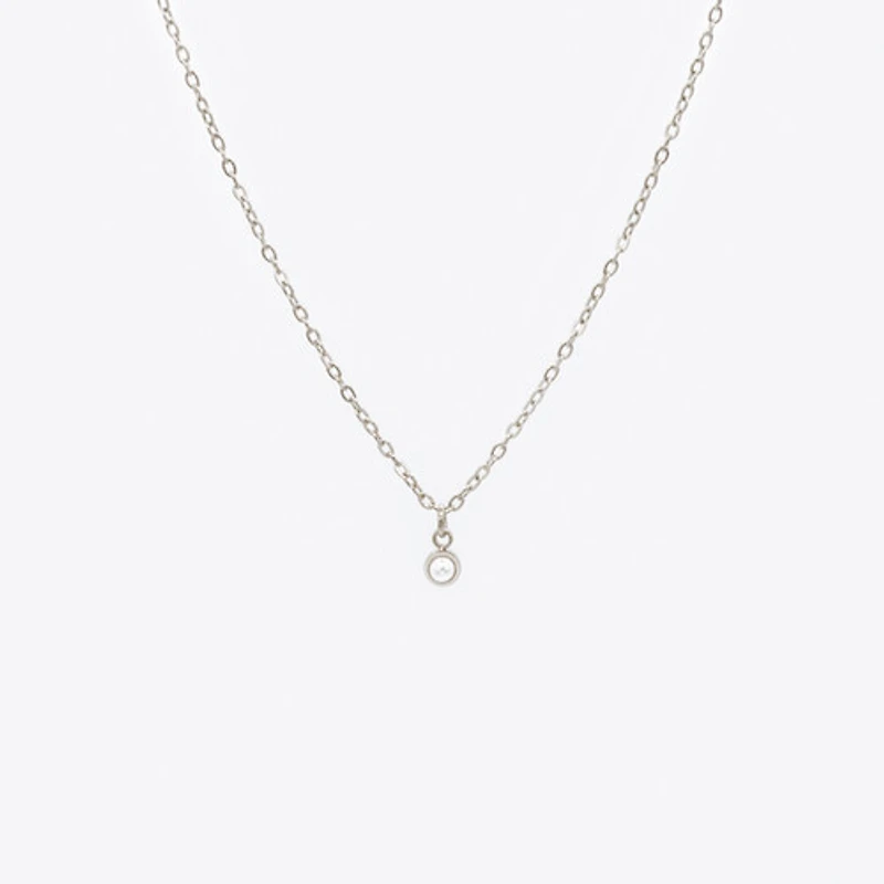 Steel Mini Pearl Pendant Necklace