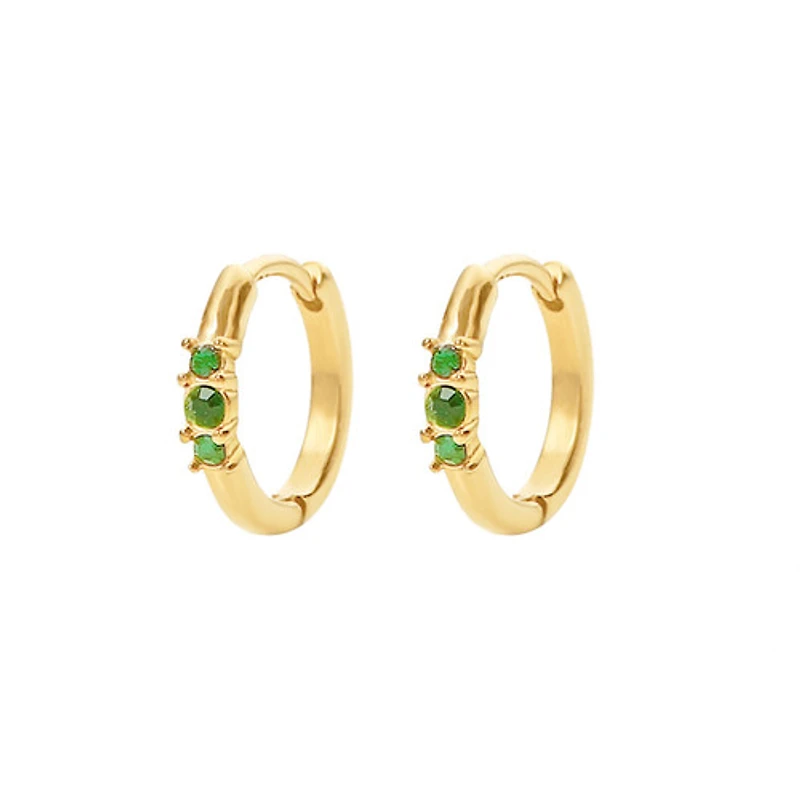 Emerald Mini Hoops