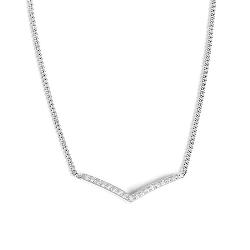 Paved Wishbone Necklace