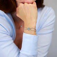 Steel Four Leaf Clover Bracelet