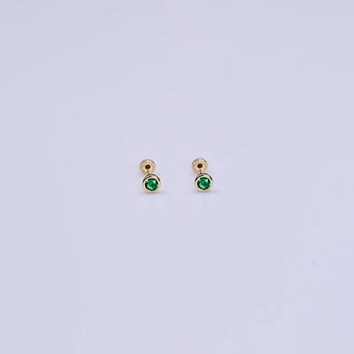 Green Gem Studs
