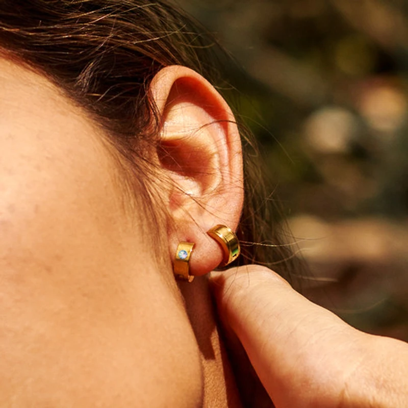 Rainbow Gem Hoops