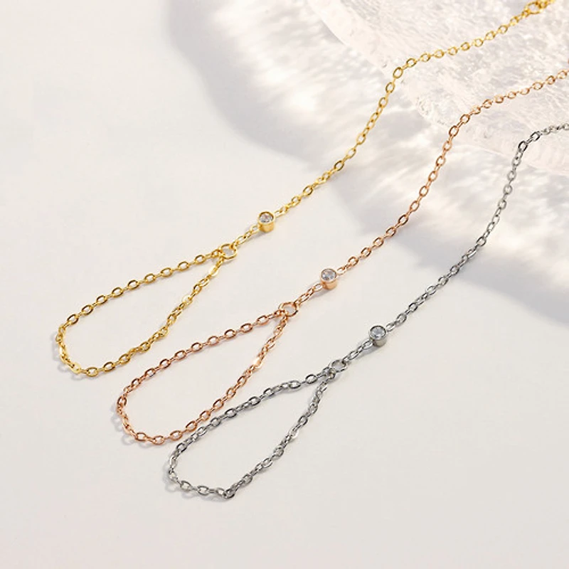Gem Connected Ring Bracelet