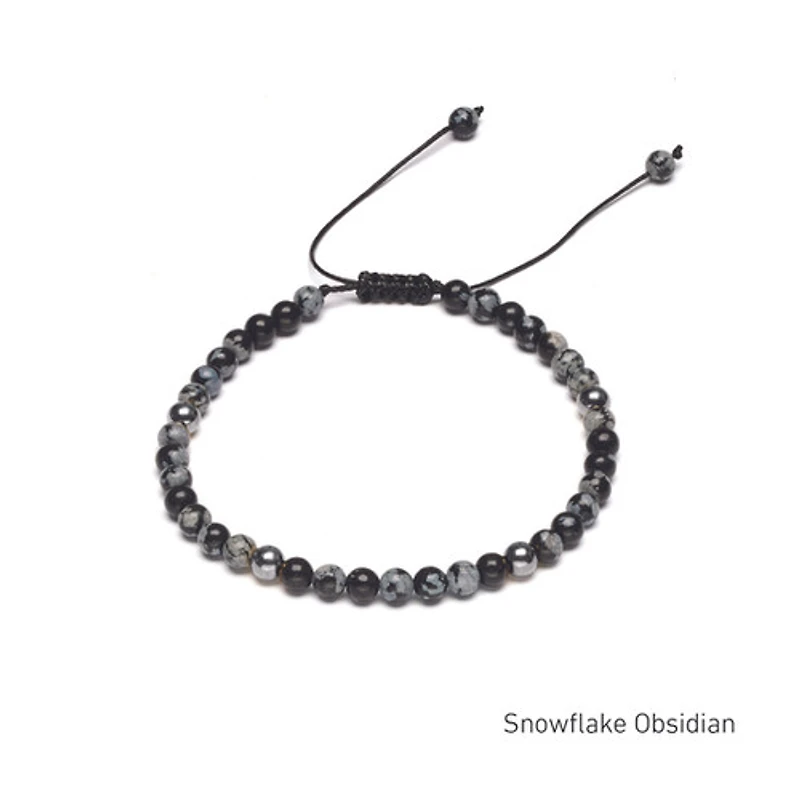 Braided Natural Crystal Bracelet (Classic Black & White)