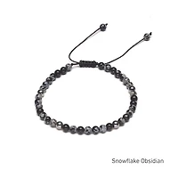 Braided Natural Crystal Bracelet (Classic Black & White)