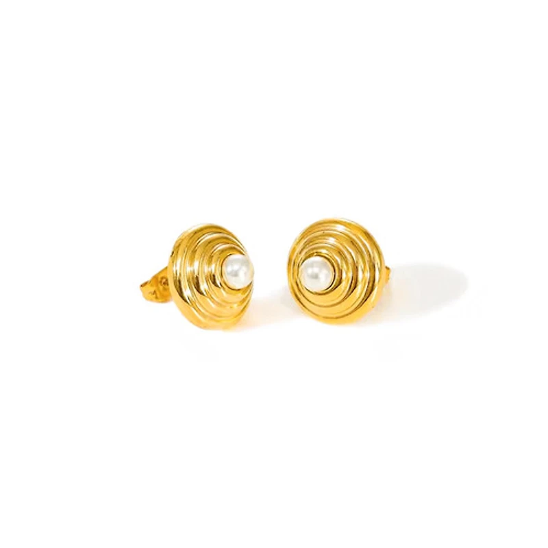 Croissant Pearl Studs
