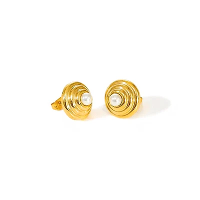 Croissant Pearl Studs