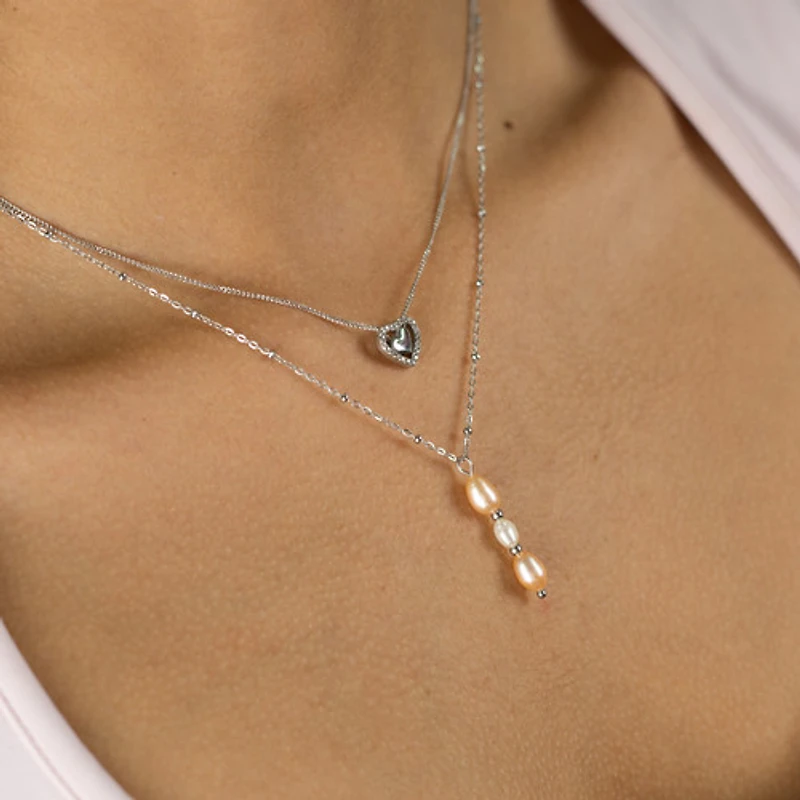 Steel Glamour Heart Necklace