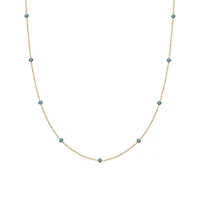Blue Enamel Beaded Necklace