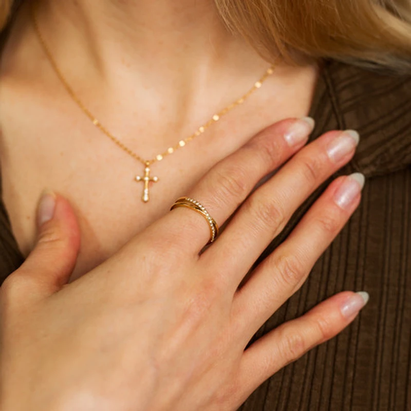 Cross Over Gem Ring