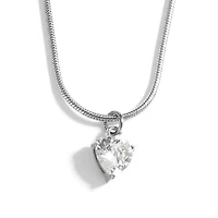Steel Birthstone Heart Necklace