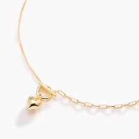 Gold Front Closure Necklace With Heart