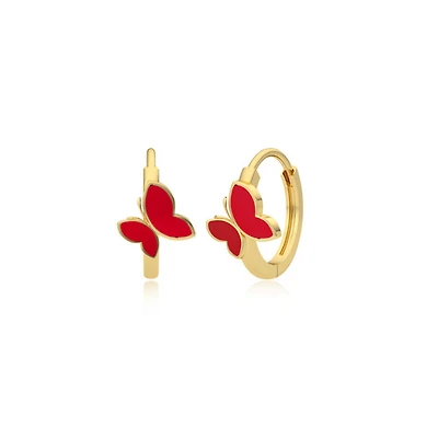 Butterfly Huggie Hoops