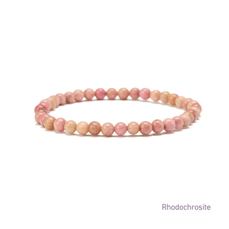 Elastic Natural Crystal Bracelet (Orange& Pink Tones)
