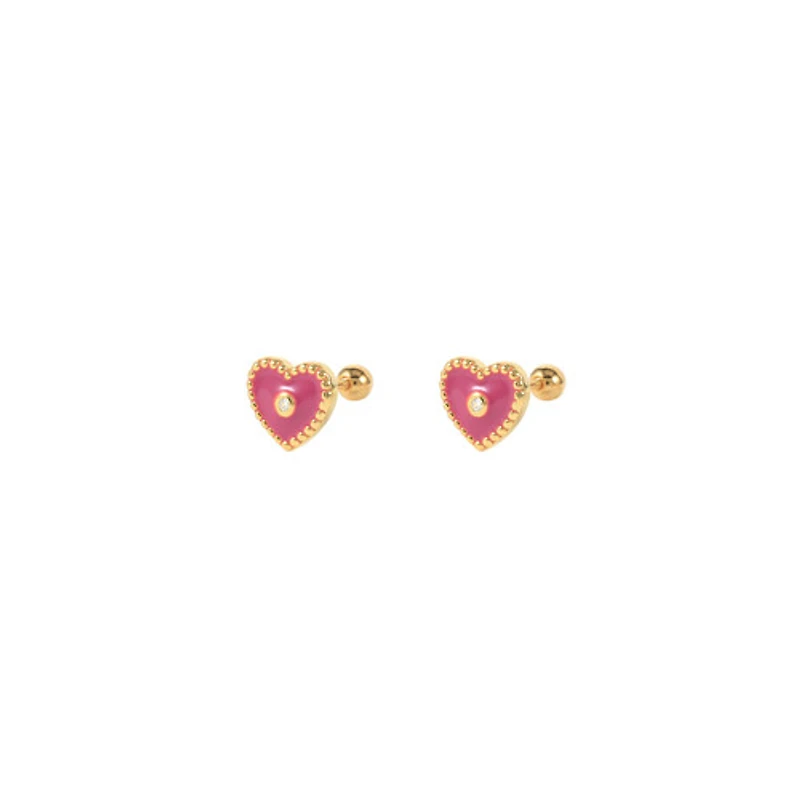 Color Heart Studs