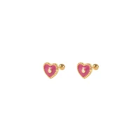 Color Heart Studs