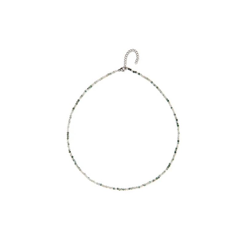 Natural Crystal Necklace (Green Tones)