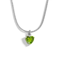 Steel Birthstone Heart Necklace