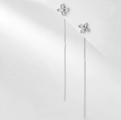 Hollow Floral Threaded Earrings