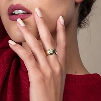Puffed Dome Gold Ring