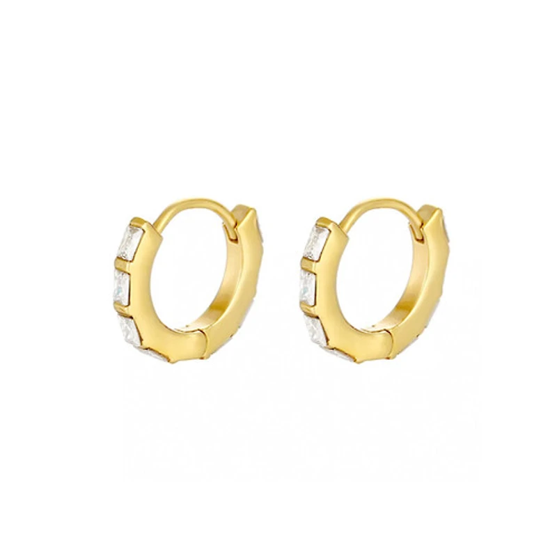 Long Crystal Mini Hoops