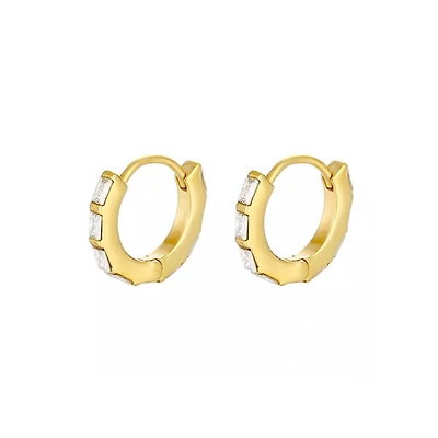Long Crystal Mini Hoops