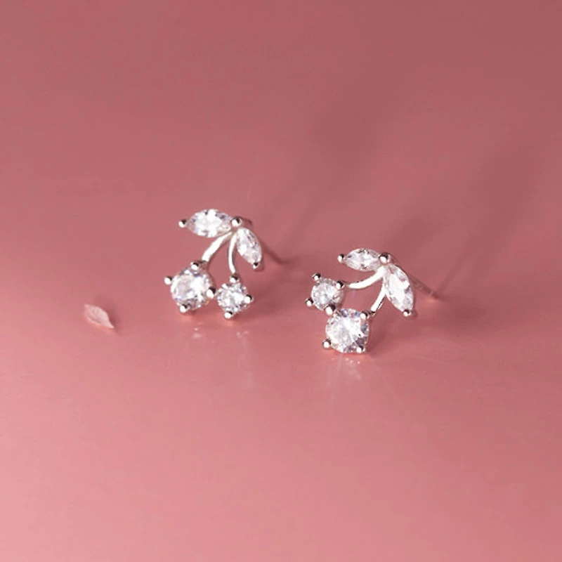 Crystal Cherry Studs