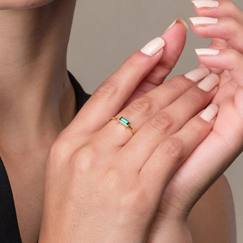 Emerald Cut Gold Ring