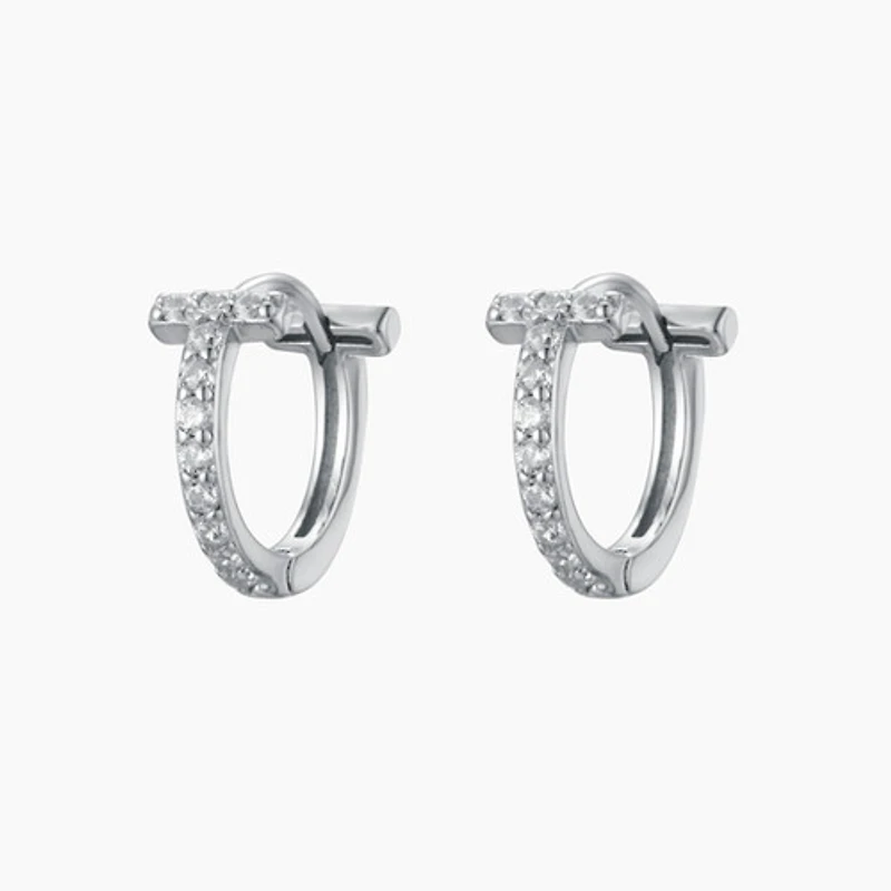 Gold T Hoops