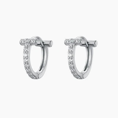 Gold T Hoops