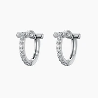 Gold T Hoops