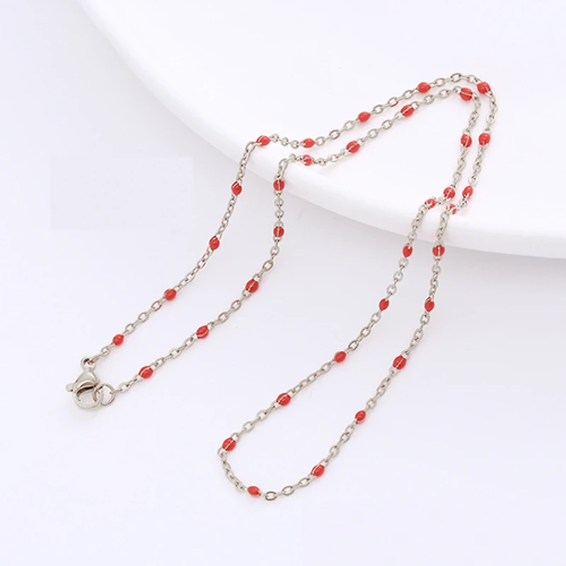 Color Beaded Chain Necklace