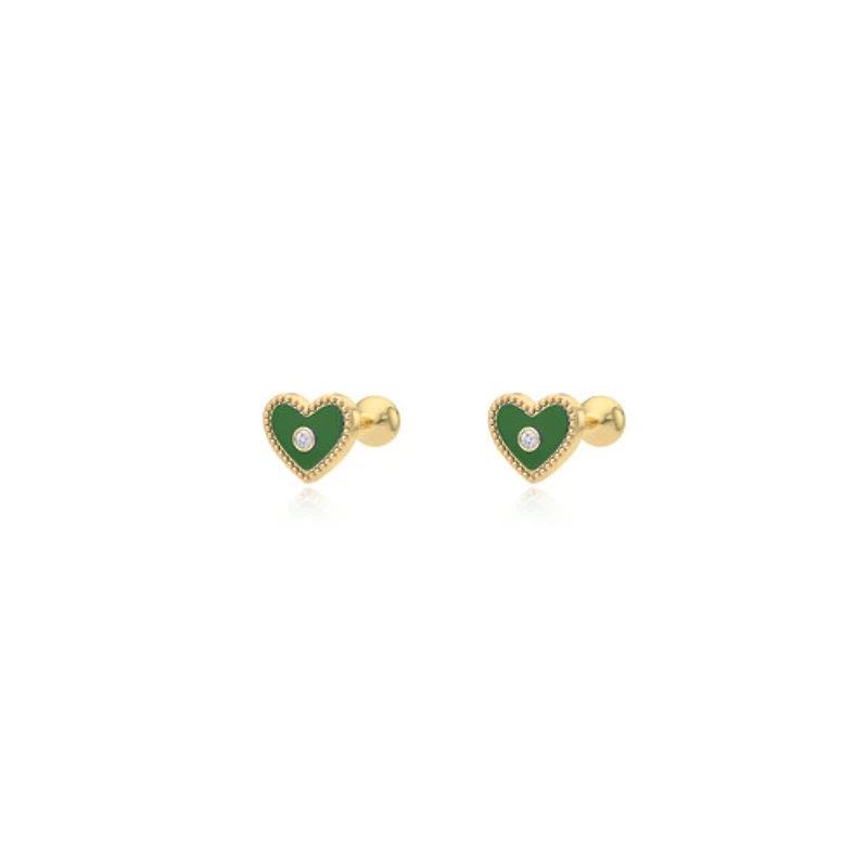 Color Heart Studs