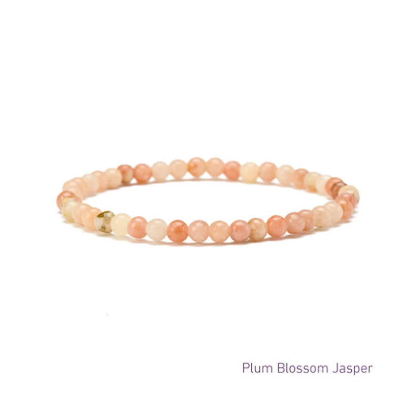 Elastic Natural Crystal Bracelet (Orange& Pink Tones)