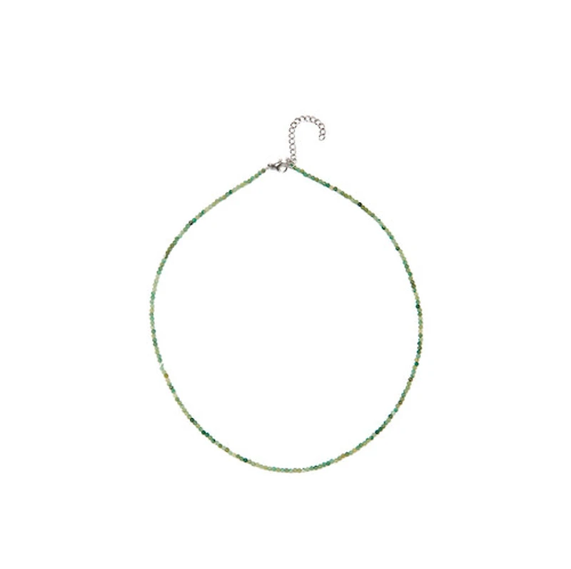 Natural Crystal Necklace (Green Tones)