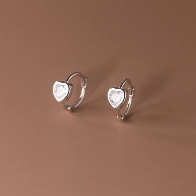 Statement Crystal Heart Hoops