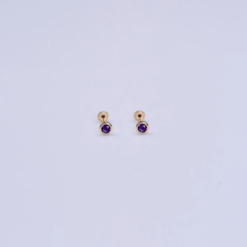 Purple Gem Studs