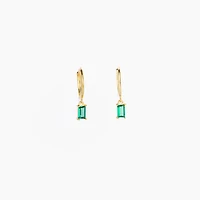 Gold Jewel Drop Huggie Hoops